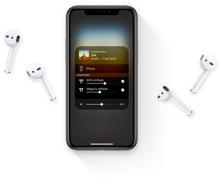 Dos Airpods conectados al mismo tiempo en el teléfono móvil